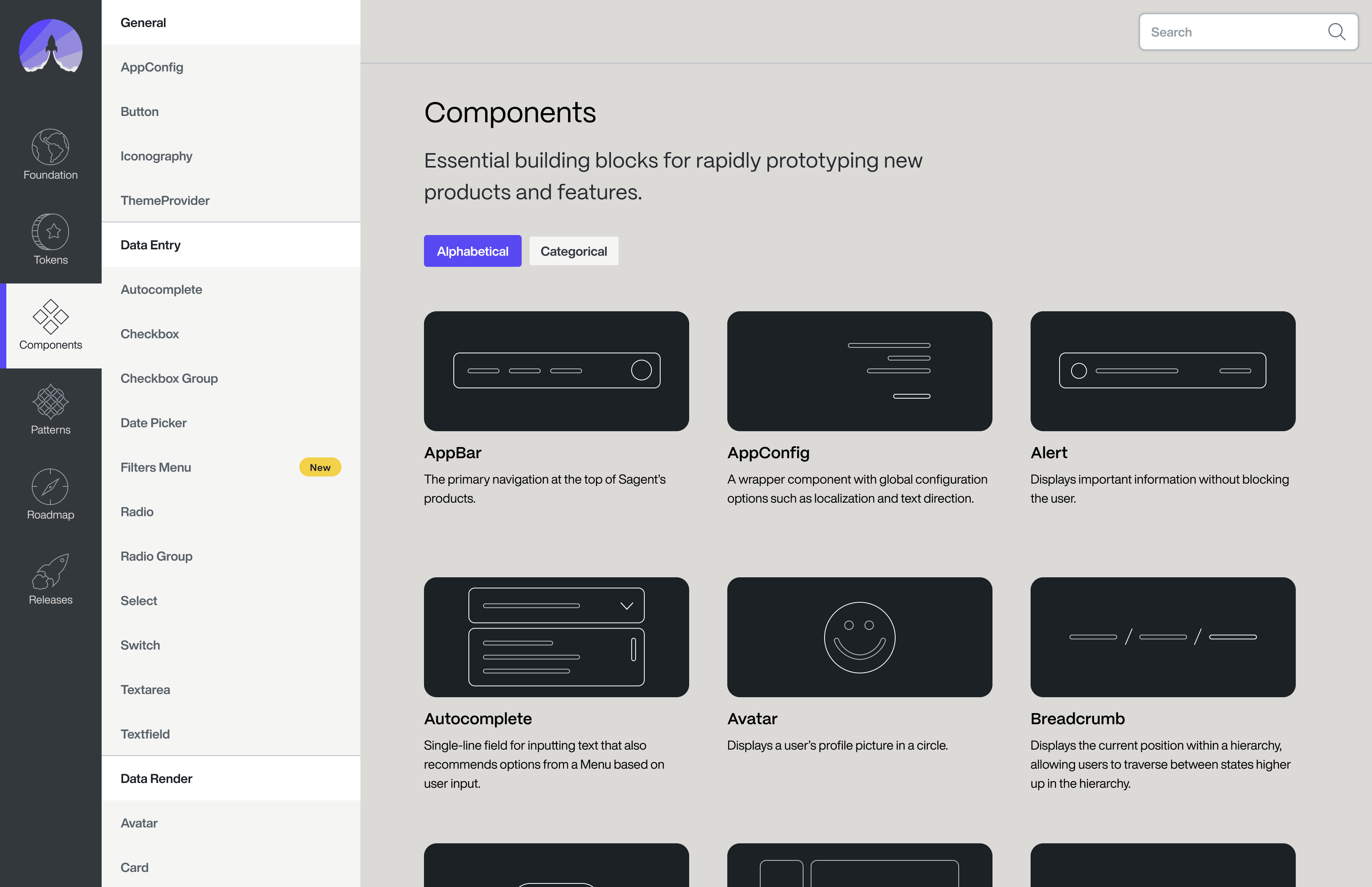 Apollo components landing page