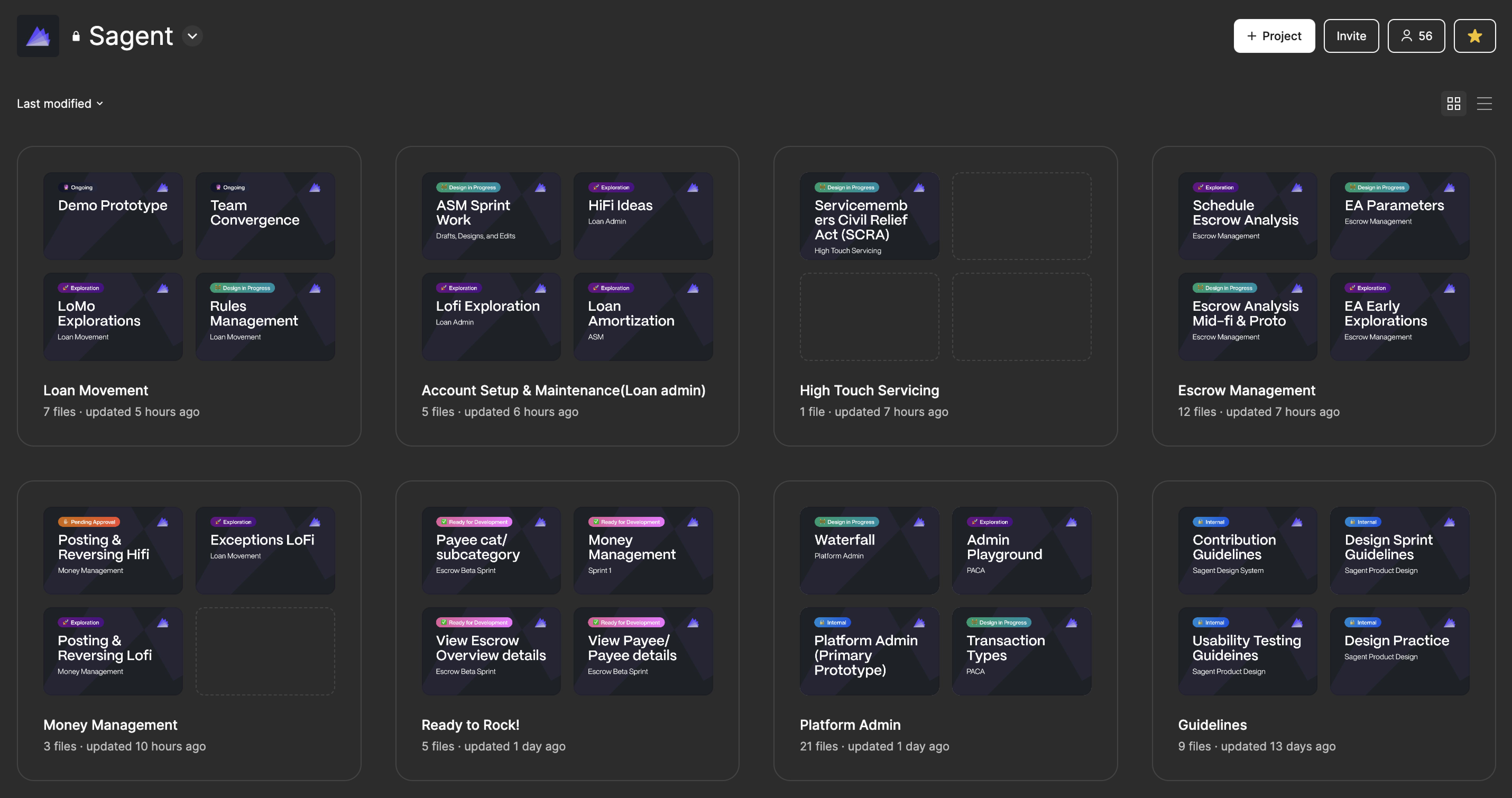 A Figma dashboard showcasing the well organized output of the Scaffold plugin