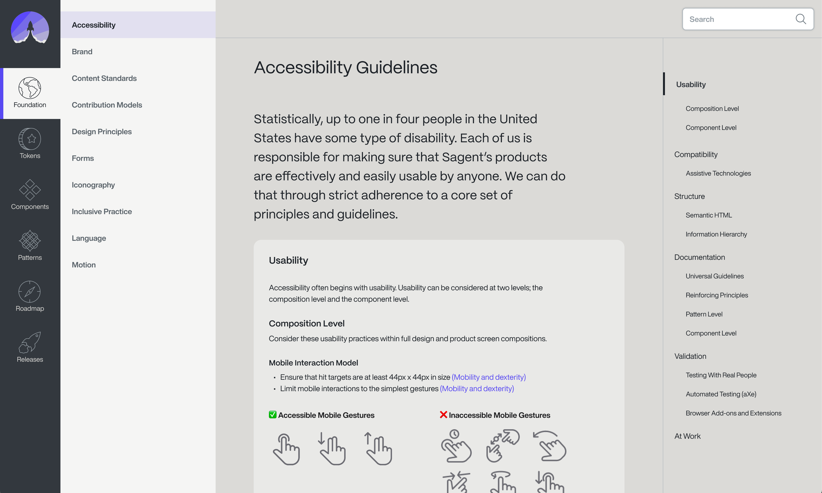 The accessibility guidelines in Apollo Design System